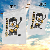 Funny Penguin Playing Ice Hockey Garden Flag Gift For Kids - Wonder Print Shop