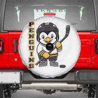 Funny Penguin Playing Ice Hockey Spare Tire Cover Gift For Kids - Wonder Print Shop