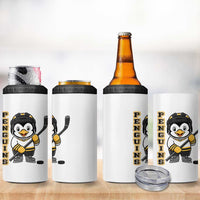 Funny Penguin Playing Ice Hockey 4 in 1 Can Cooler Tumbler Gift For Kids - Wonder Print Shop