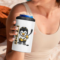 Funny Penguin Playing Ice Hockey 4 in 1 Can Cooler Tumbler Gift For Kids - Wonder Print Shop