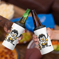 Funny Penguin Playing Ice Hockey 4 in 1 Can Cooler Tumbler Gift For Kids - Wonder Print Shop