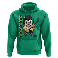 Funny Penguin Playing Ice Hockey Hoodie Gift For Kids - Wonder Print Shop