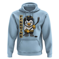Funny Penguin Playing Ice Hockey Hoodie Gift For Kids - Wonder Print Shop