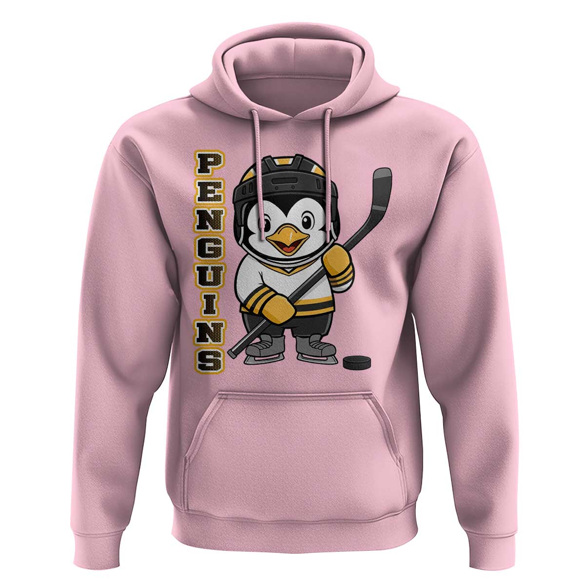 Funny Penguin Playing Ice Hockey Hoodie Gift For Kids - Wonder Print Shop