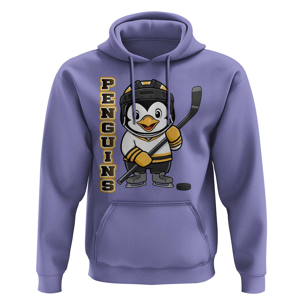 Funny Penguin Playing Ice Hockey Hoodie Gift For Kids - Wonder Print Shop