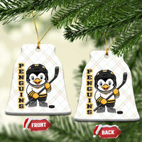 Funny Penguin Playing Ice Hockey Ceramic Ornament Gift For Kids - Wonder Print Shop