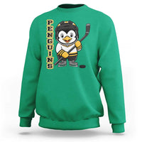 Funny Penguin Playing Ice Hockey Sweatshirt Gift For Kids - Wonder Print Shop