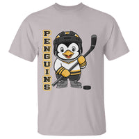 Funny Penguin Playing Ice Hockey T Shirt Gift For Kids - Wonder Print Shop