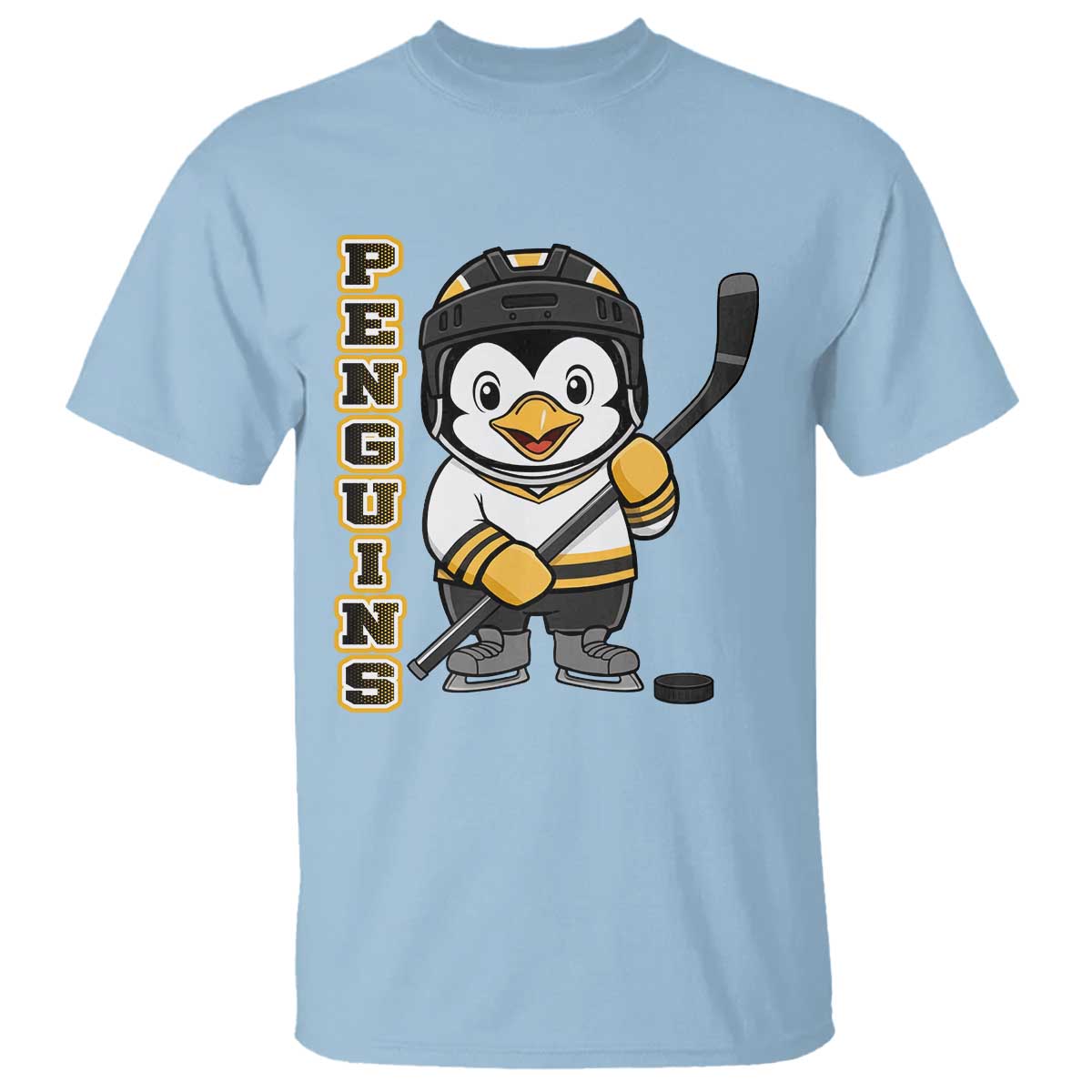 Funny Penguin Playing Ice Hockey T Shirt Gift For Kids - Wonder Print Shop