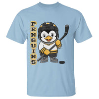 Funny Penguin Playing Ice Hockey T Shirt Gift For Kids - Wonder Print Shop