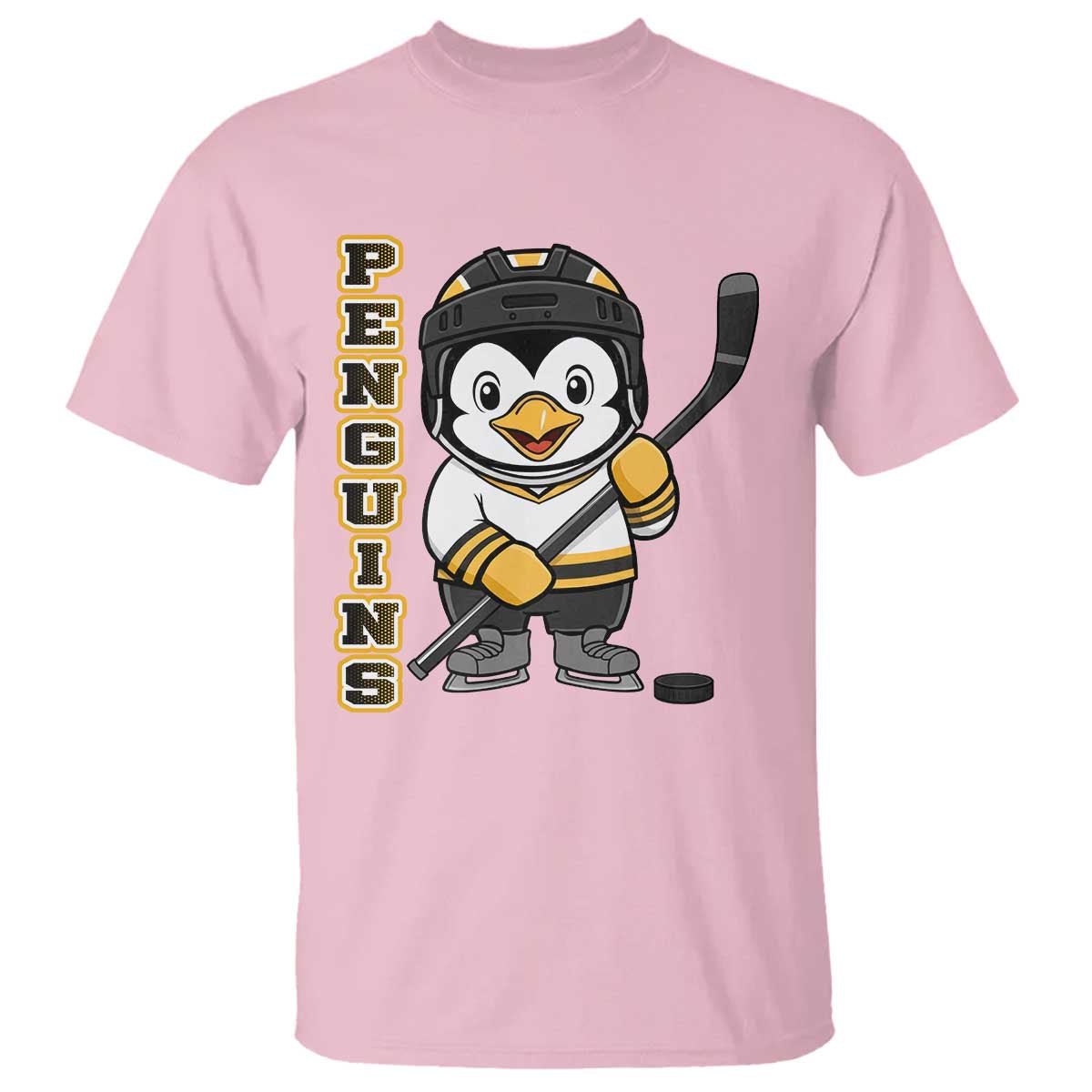 Funny Penguin Playing Ice Hockey T Shirt Gift For Kids - Wonder Print Shop