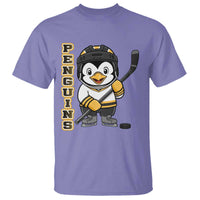 Funny Penguin Playing Ice Hockey T Shirt Gift For Kids - Wonder Print Shop
