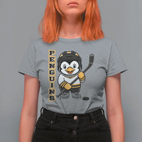 Funny Penguin Playing Ice Hockey T Shirt For Women Gift For Kids - Wonder Print Shop
