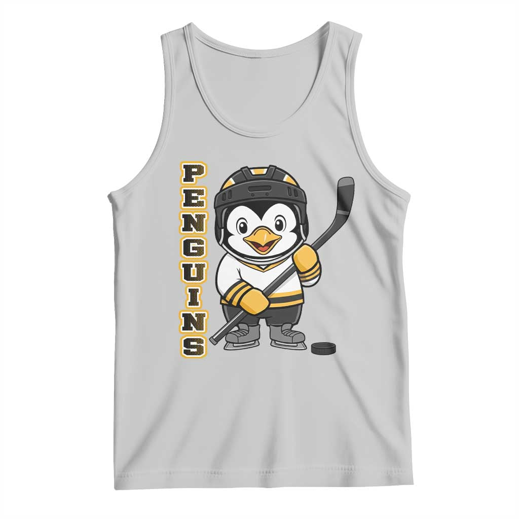 Funny Penguin Playing Ice Hockey Tank Top Gift For Kids - Wonder Print Shop