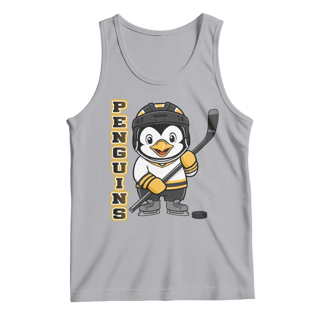 Funny Penguin Playing Ice Hockey Tank Top Gift For Kids - Wonder Print Shop