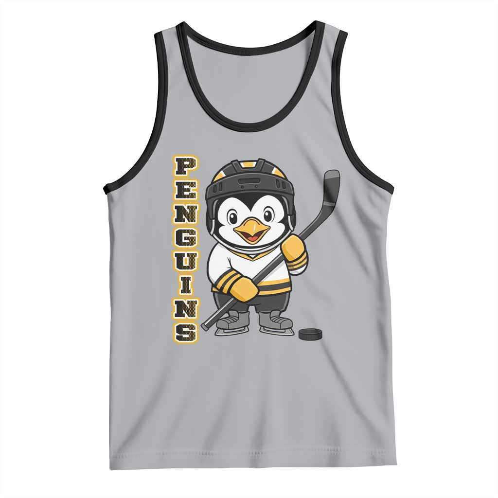 Funny Penguin Playing Ice Hockey Tank Top Gift For Kids - Wonder Print Shop