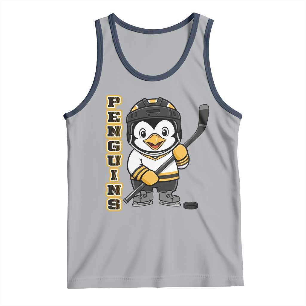 Funny Penguin Playing Ice Hockey Tank Top Gift For Kids - Wonder Print Shop