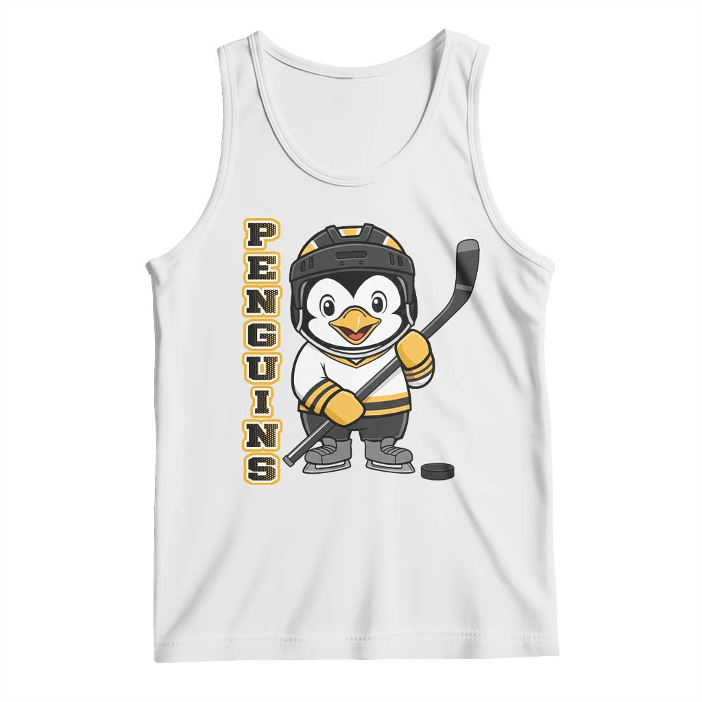 Funny Penguin Playing Ice Hockey Tank Top Gift For Kids - Wonder Print Shop