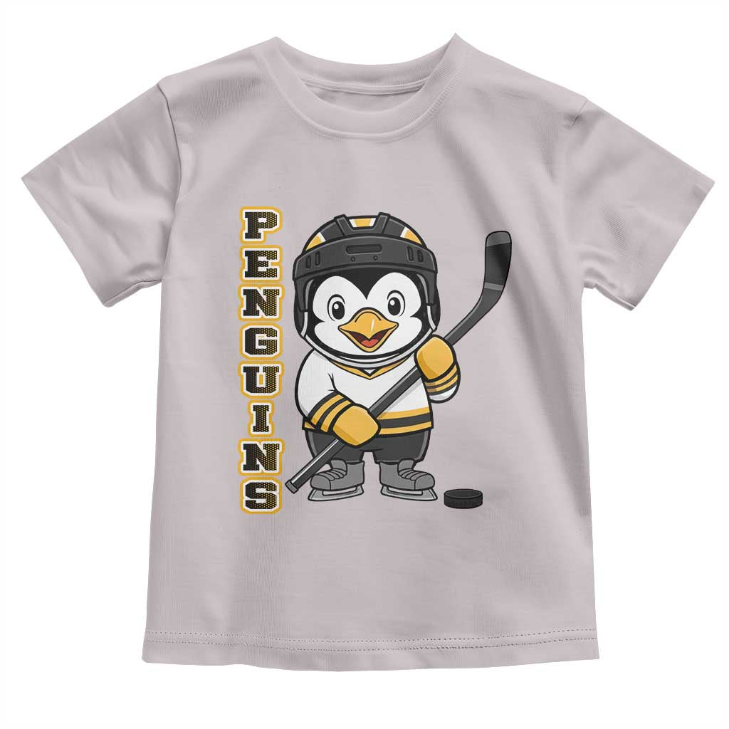 Funny Penguin Playing Ice Hockey Toddler T Shirt Gift For Kids - Wonder Print Shop