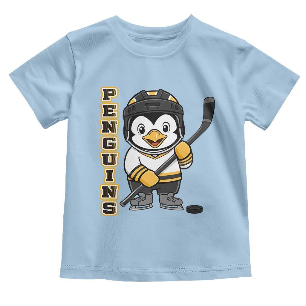 Funny Penguin Playing Ice Hockey Toddler T Shirt Gift For Kids - Wonder Print Shop