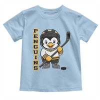 Funny Penguin Playing Ice Hockey Toddler T Shirt Gift For Kids - Wonder Print Shop