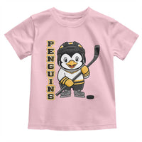 Funny Penguin Playing Ice Hockey Toddler T Shirt Gift For Kids - Wonder Print Shop