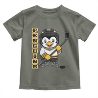Funny Penguin Playing Ice Hockey Toddler T Shirt Gift For Kids - Wonder Print Shop