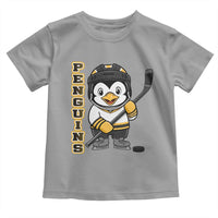 Funny Penguin Playing Ice Hockey Toddler T Shirt Gift For Kids - Wonder Print Shop