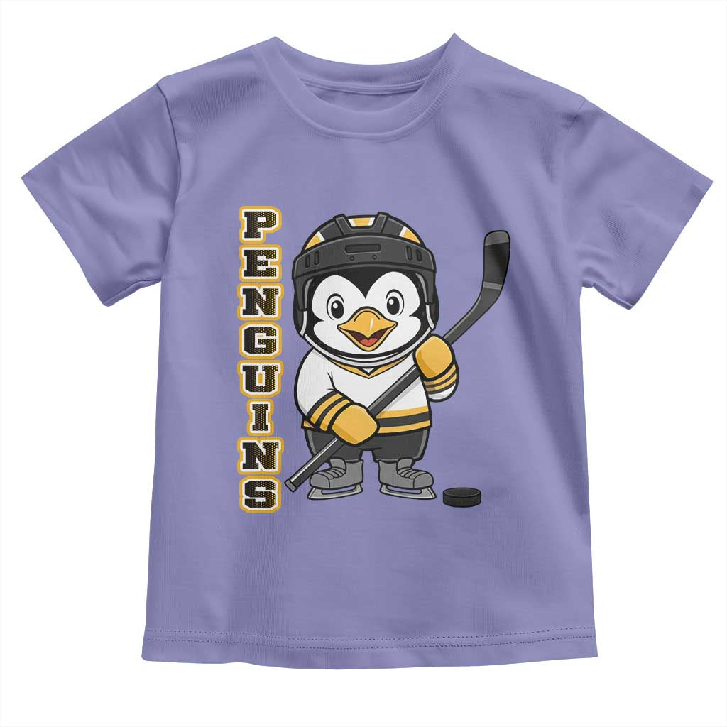 Funny Penguin Playing Ice Hockey Toddler T Shirt Gift For Kids - Wonder Print Shop