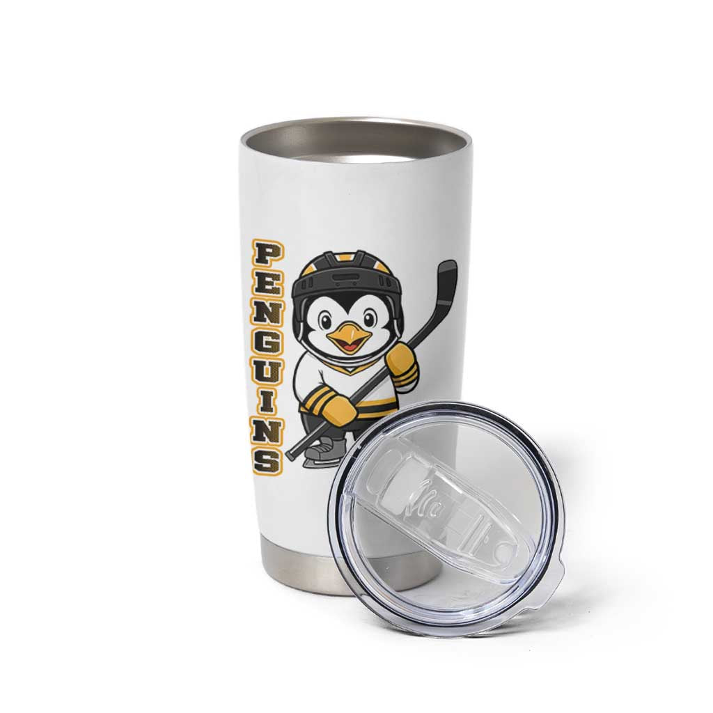 Funny Penguin Playing Ice Hockey Tumbler Cup Gift For Kids - Wonder Print Shop