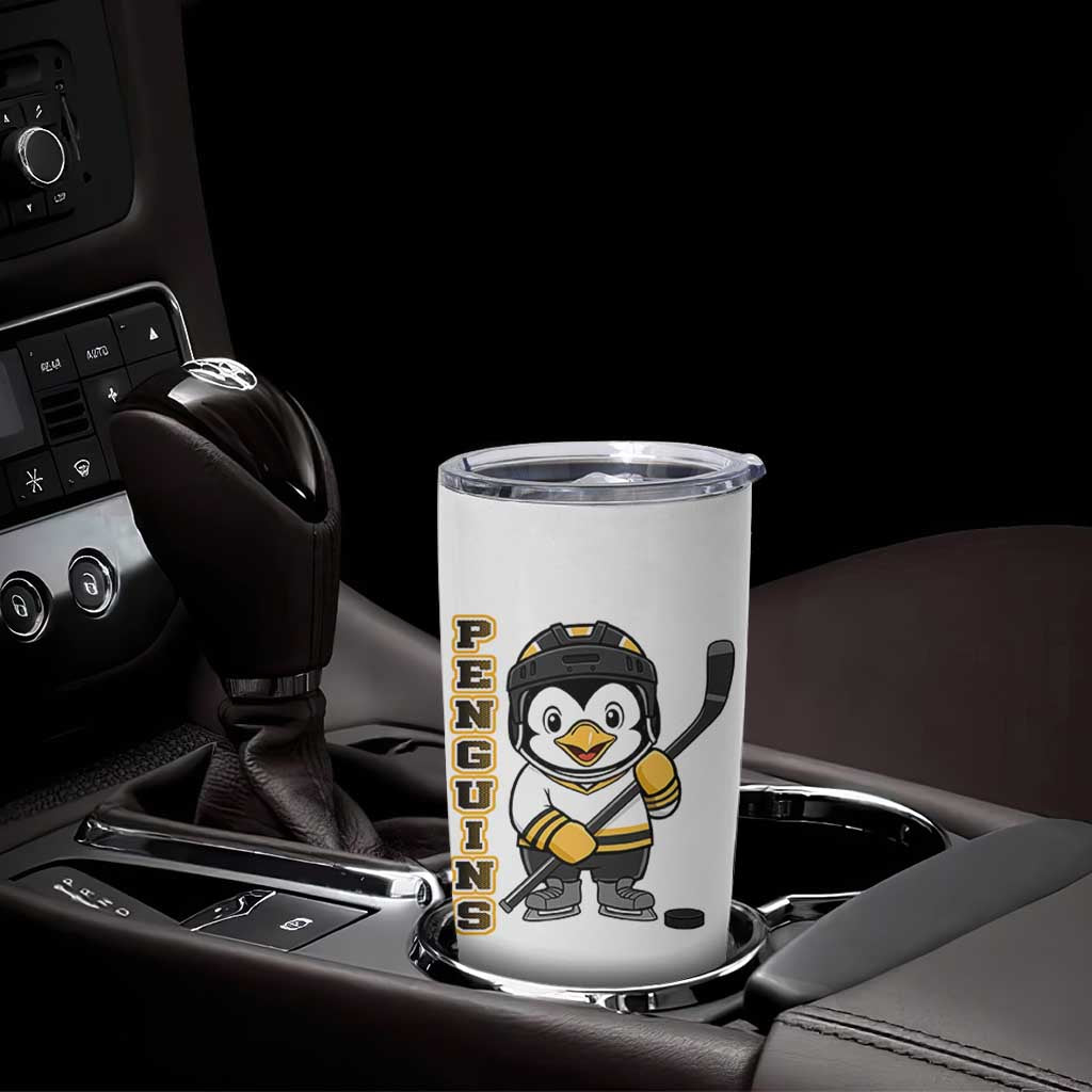 Funny Penguin Playing Ice Hockey Tumbler Cup Gift For Kids - Wonder Print Shop