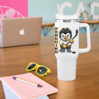 Funny Penguin Playing Ice Hockey Tumbler With Handle Gift For Kids - Wonder Print Shop