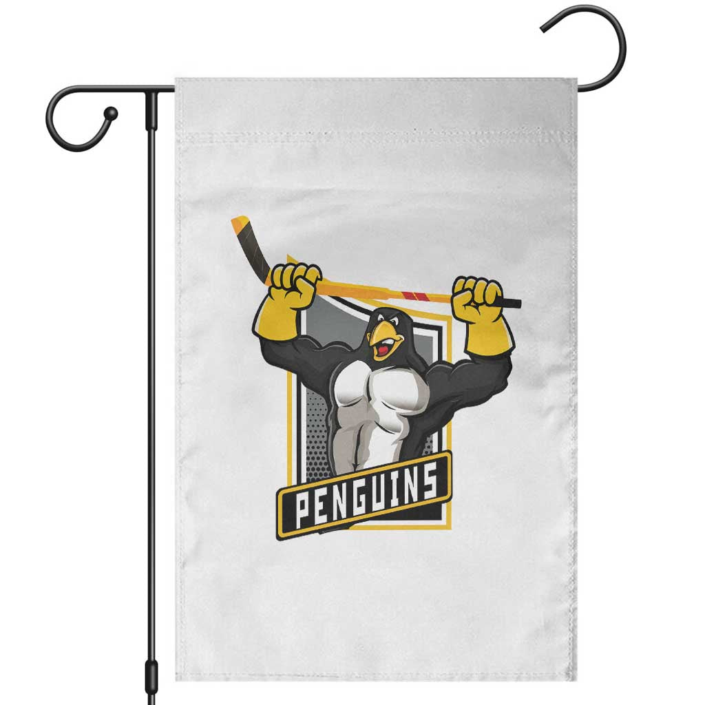 Funny Ice Hockey Player Gift Garden Flag Penguin Power - Wonder Print Shop