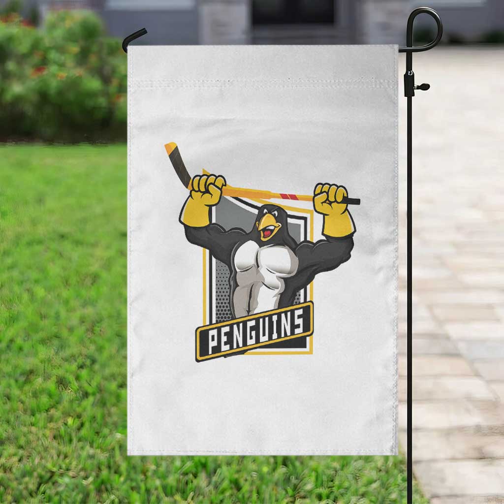 Funny Ice Hockey Player Gift Garden Flag Penguin Power - Wonder Print Shop