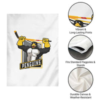 Funny Ice Hockey Player Gift Garden Flag Penguin Power - Wonder Print Shop