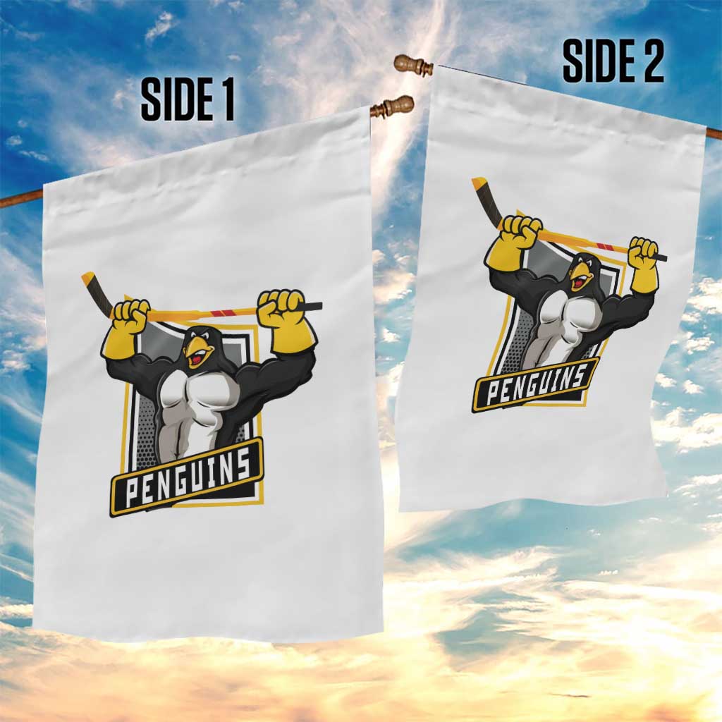 Funny Ice Hockey Player Gift Garden Flag Penguin Power - Wonder Print Shop