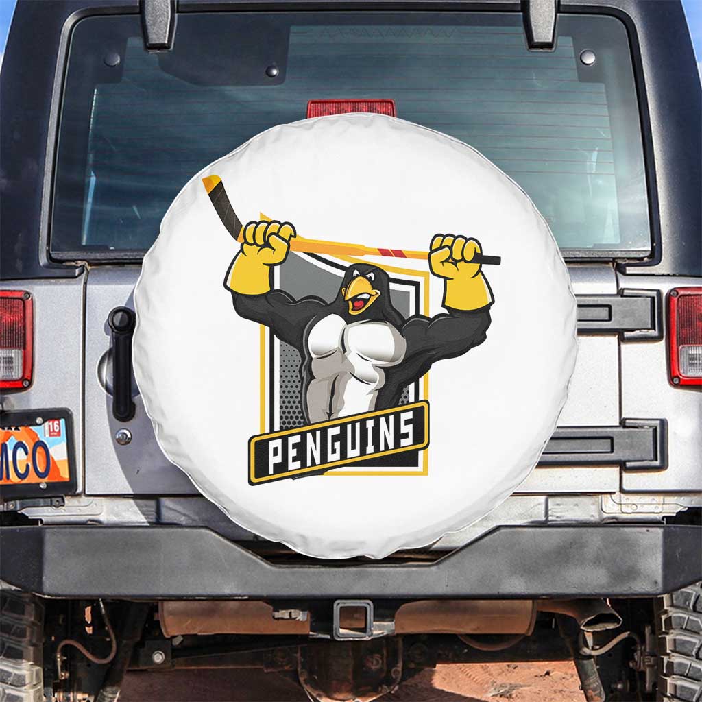 Funny Ice Hockey Player Gift Spare Tire Cover Penguin Power - Wonder Print Shop