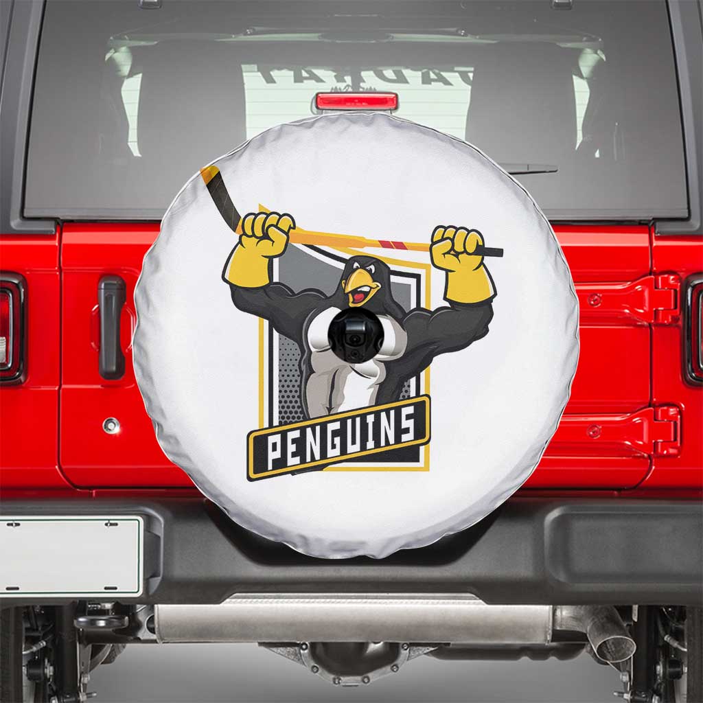 Funny Ice Hockey Player Gift Spare Tire Cover Penguin Power - Wonder Print Shop