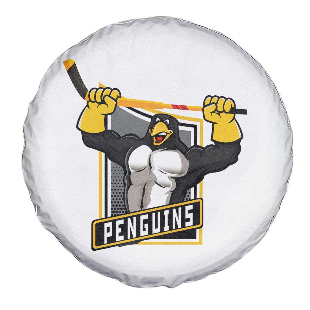 Funny Ice Hockey Player Gift Spare Tire Cover Penguin Power - Wonder Print Shop