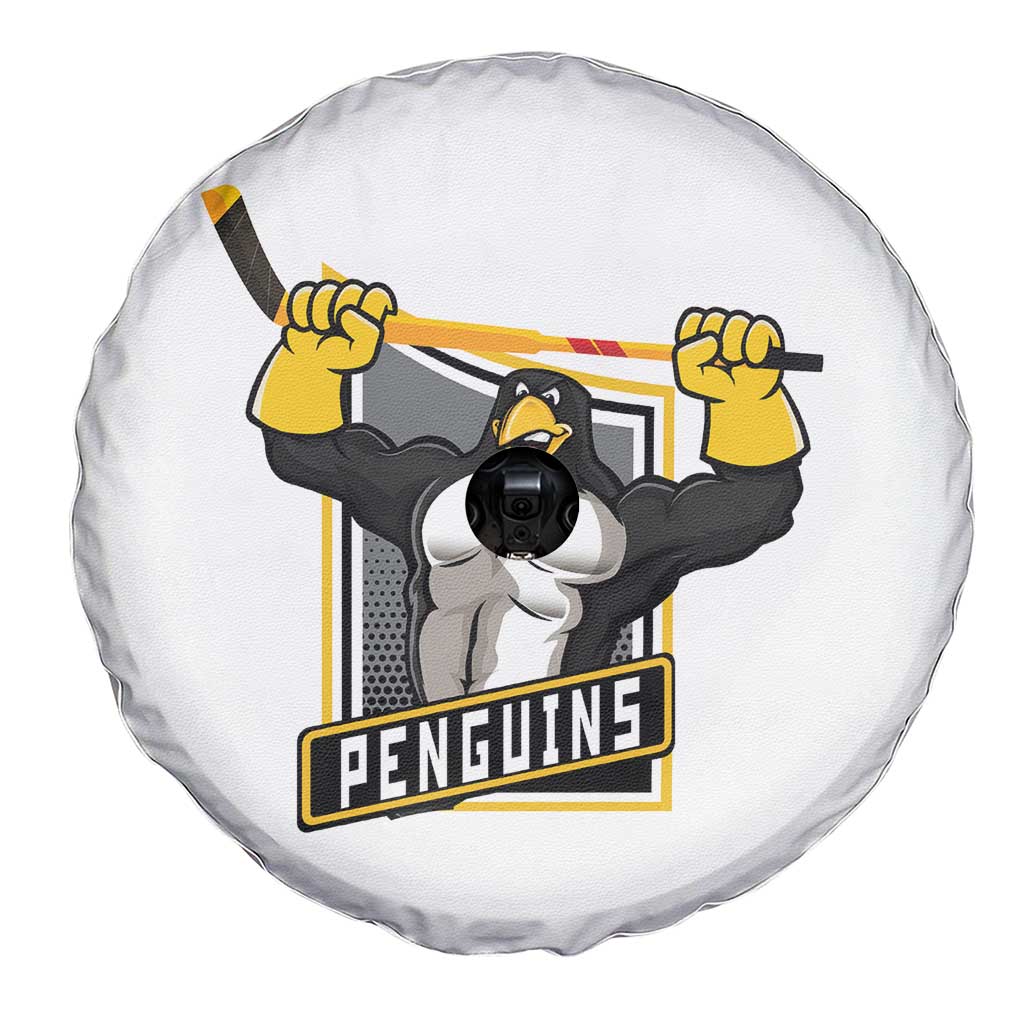Funny Ice Hockey Player Gift Spare Tire Cover Penguin Power - Wonder Print Shop