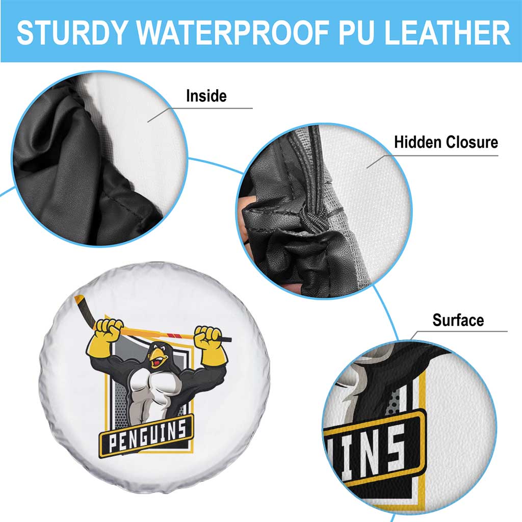 Funny Ice Hockey Player Gift Spare Tire Cover Penguin Power - Wonder Print Shop