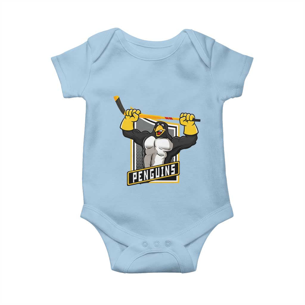 Funny Ice Hockey Player Gift Baby Onesie Penguin Power - Wonder Print Shop