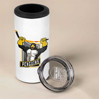 Funny Ice Hockey Player Gift 4 in 1 Can Cooler Tumbler Penguin Power - Wonder Print Shop