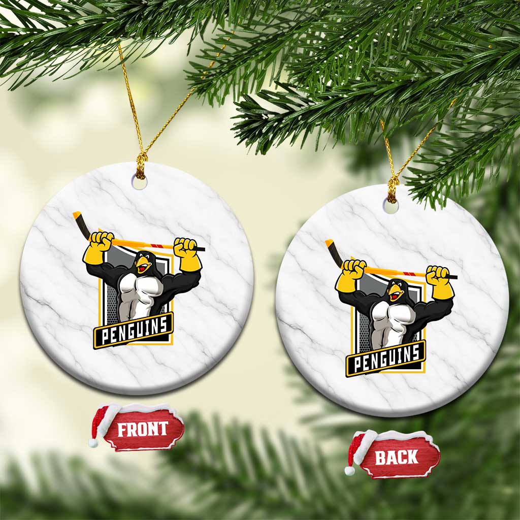 Funny Ice Hockey Player Gift Ceramic Ornament Penguin Power - Wonder Print Shop