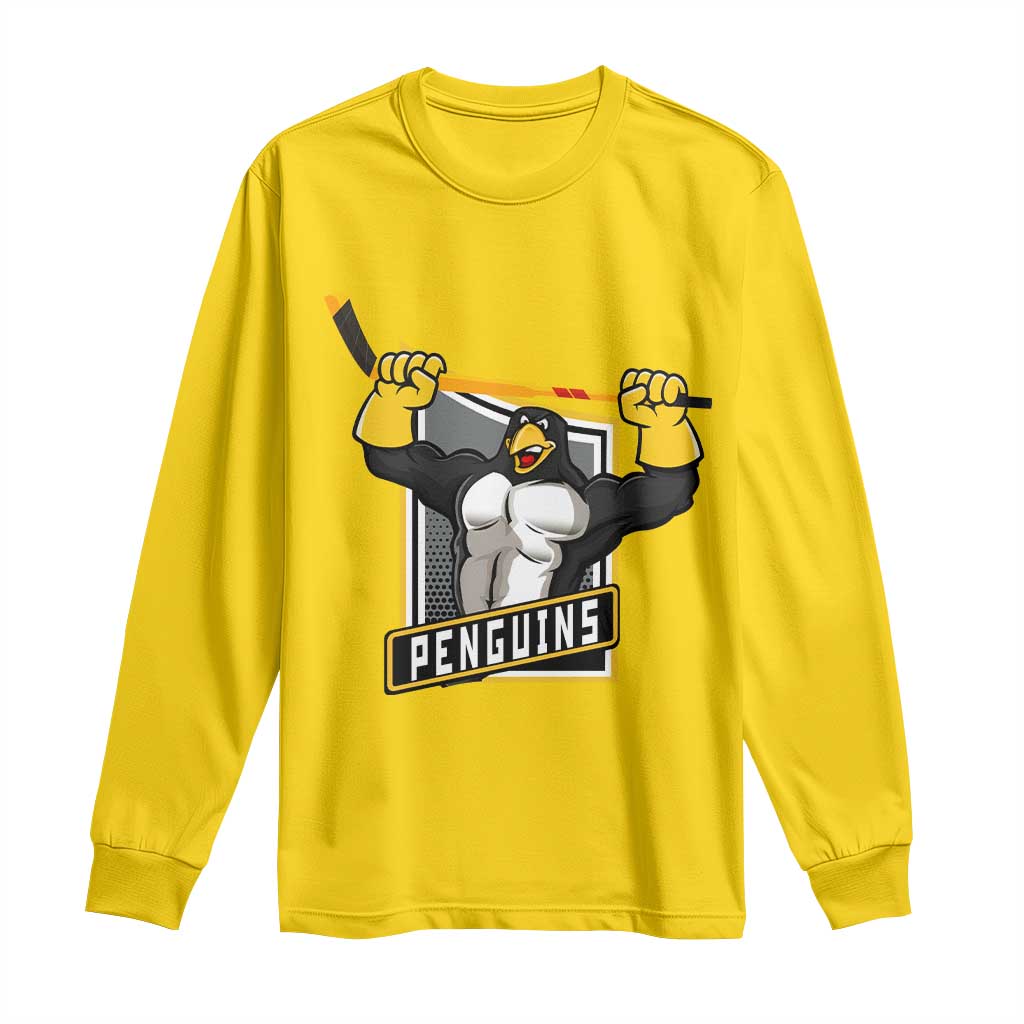Funny Ice Hockey Player Gift Long Sleeve Shirt Penguin Power - Wonder Print Shop