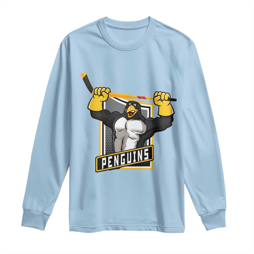 Funny Ice Hockey Player Gift Long Sleeve Shirt Penguin Power - Wonder Print Shop