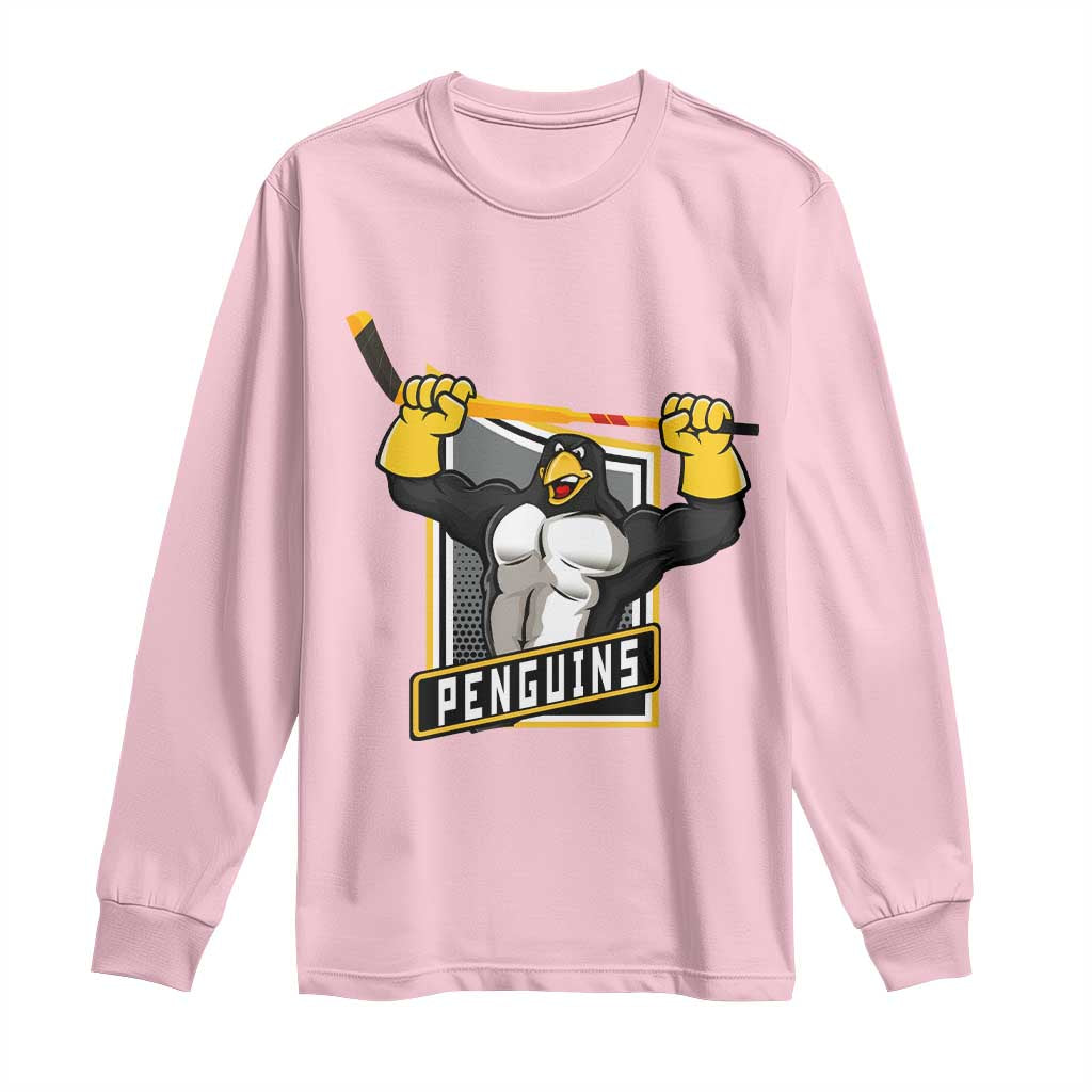 Funny Ice Hockey Player Gift Long Sleeve Shirt Penguin Power - Wonder Print Shop