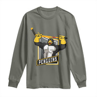 Funny Ice Hockey Player Gift Long Sleeve Shirt Penguin Power - Wonder Print Shop