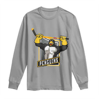 Funny Ice Hockey Player Gift Long Sleeve Shirt Penguin Power - Wonder Print Shop