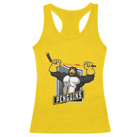 Funny Ice Hockey Player Gift Racerback Tank Top Penguin Power - Wonder Print Shop